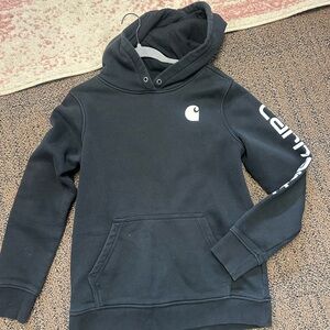Carhartt Dark Gray Hoodie with Sleeve Logo